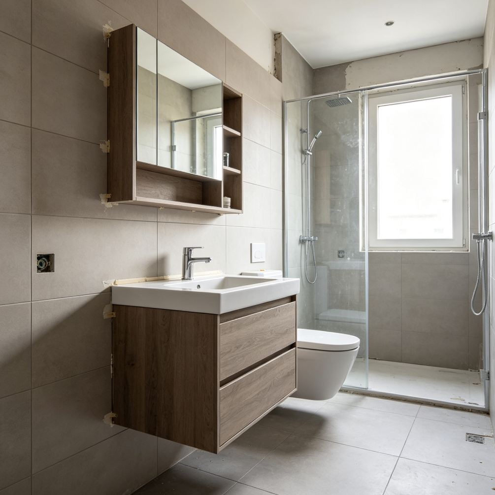 Custom Bathroom Vanity Installation